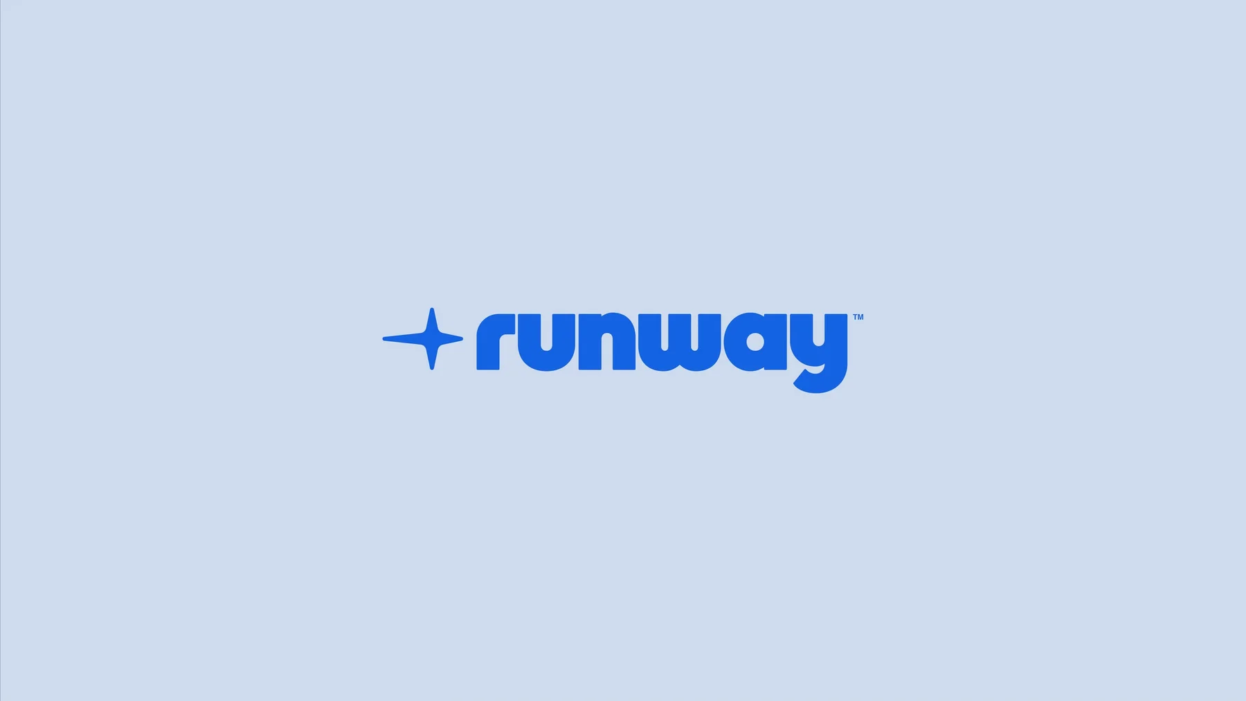 Blue Runway wordmark and star on pale blue.