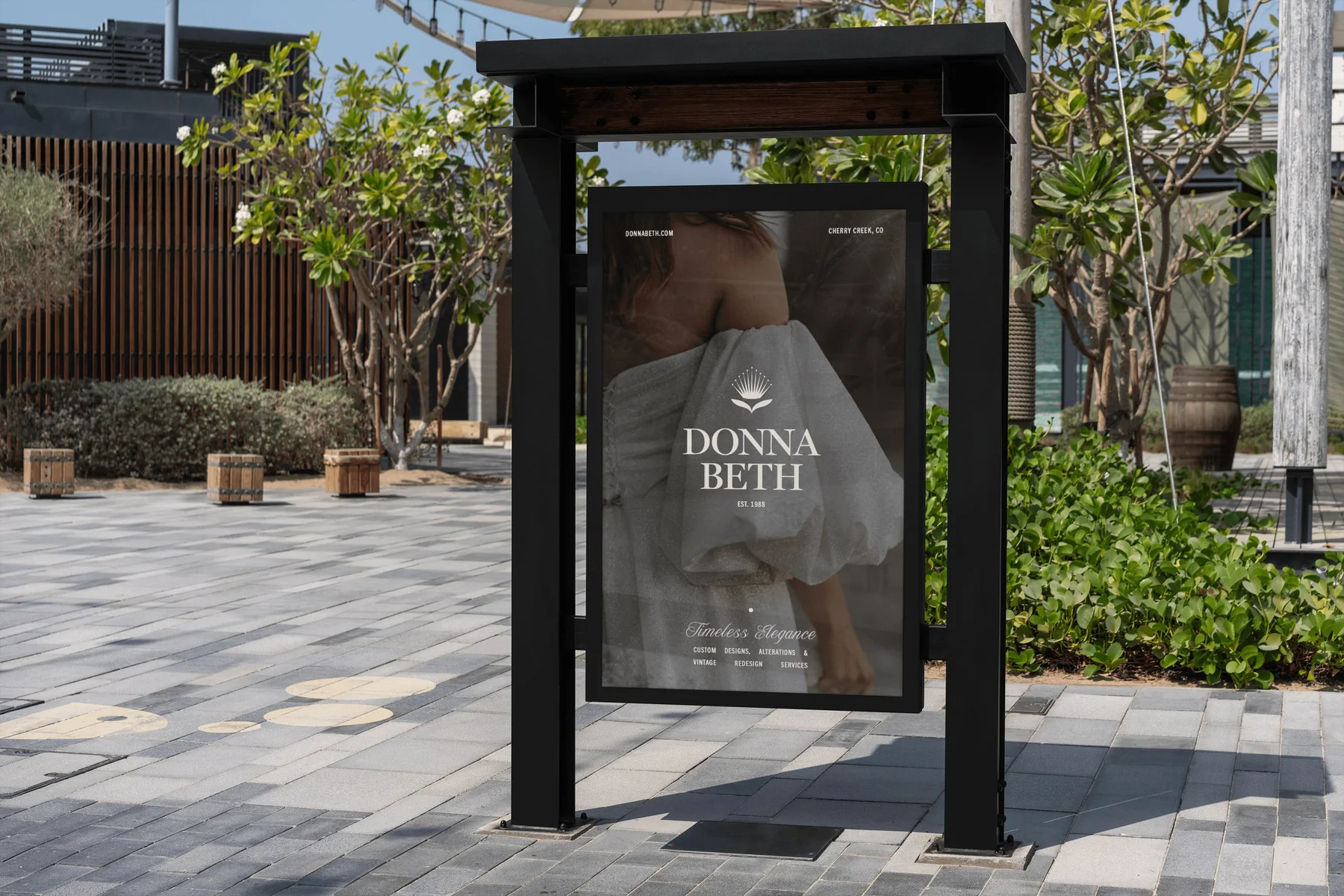 Donna Beth street poster featuring a branded jacket.
