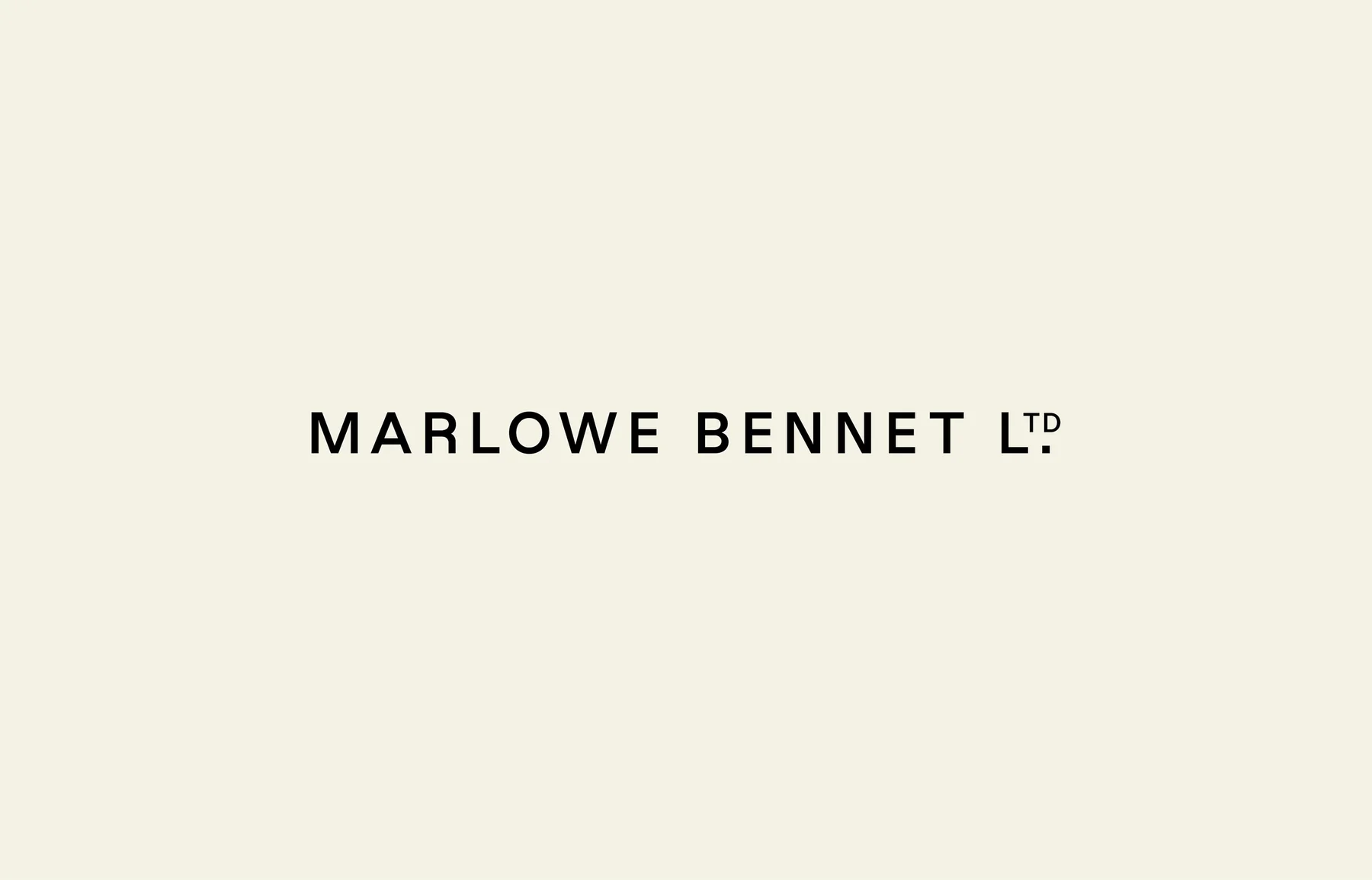 Black Marlowe Bennet wordmark on cream.