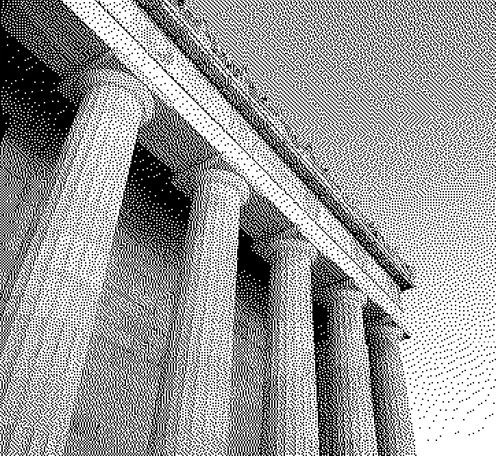 Halftone black-and-white photograph of classical columns.