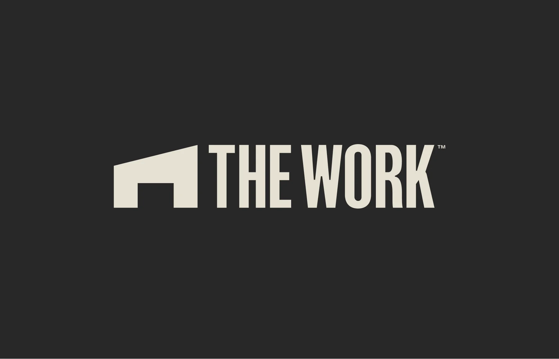 Cream The Work wordmark and geometric emblem on charcoal.