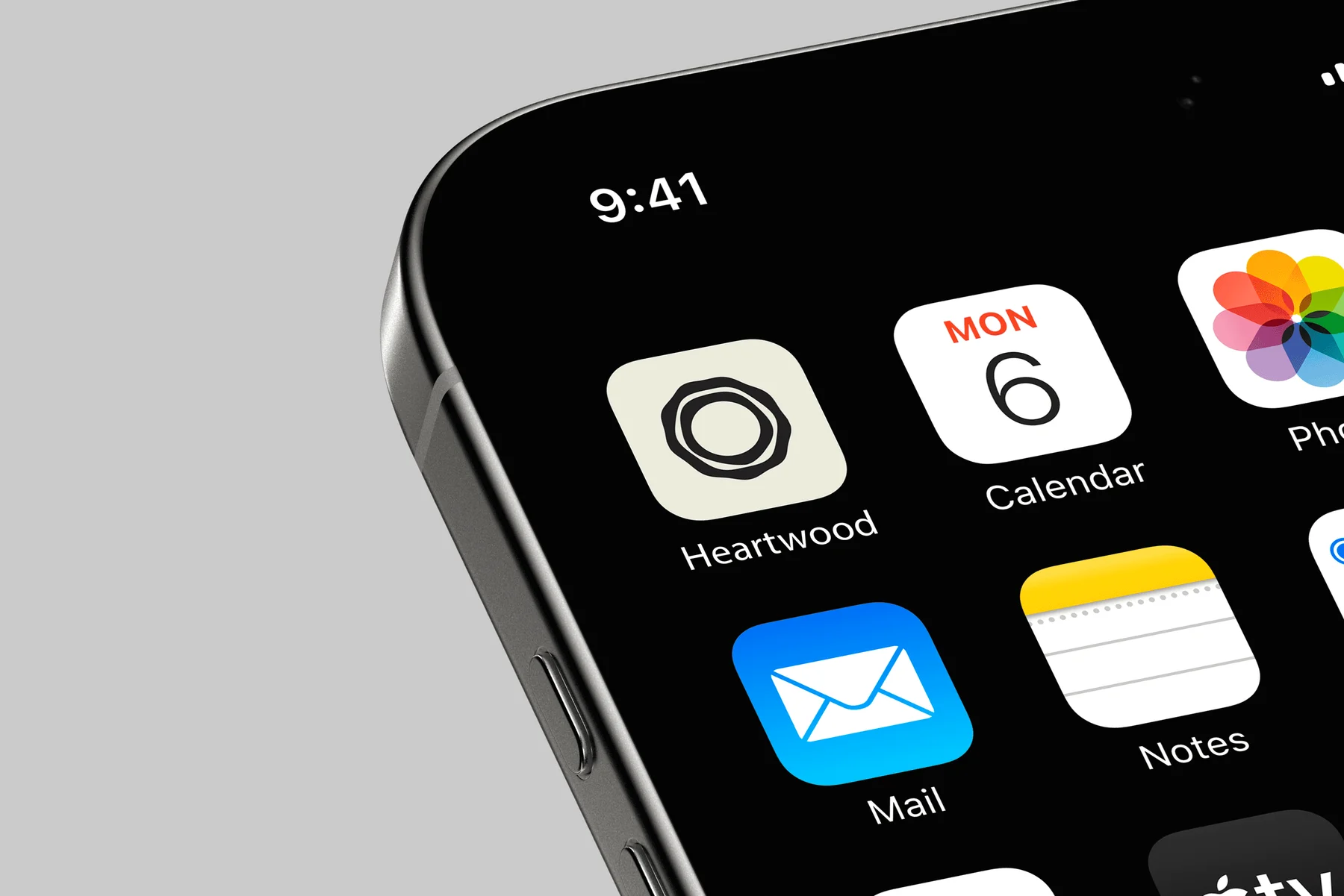 Heartwood app icon on a phone's home screen.