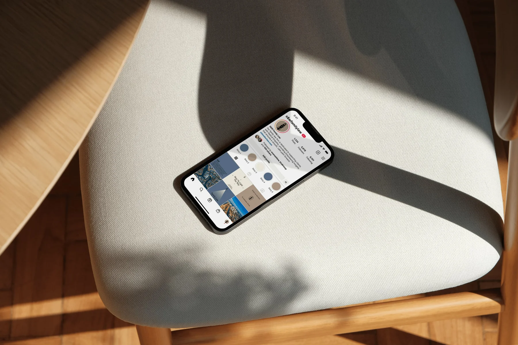 S&W social media grid displayed on a phone.