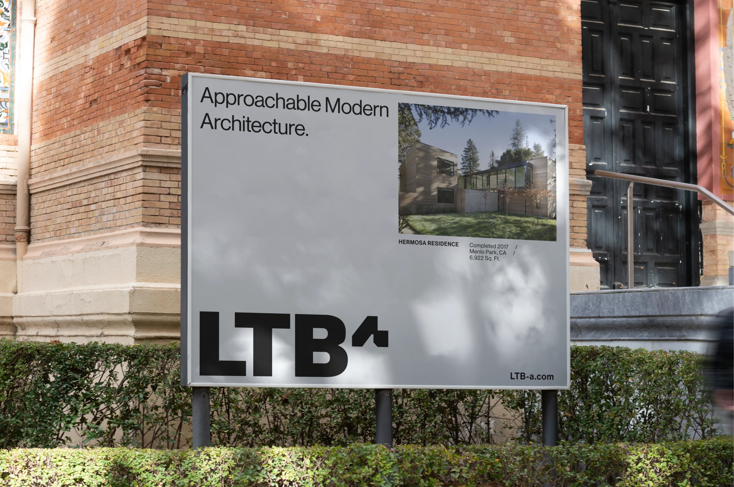 Proposed LTBa identity on an architecture billboard.