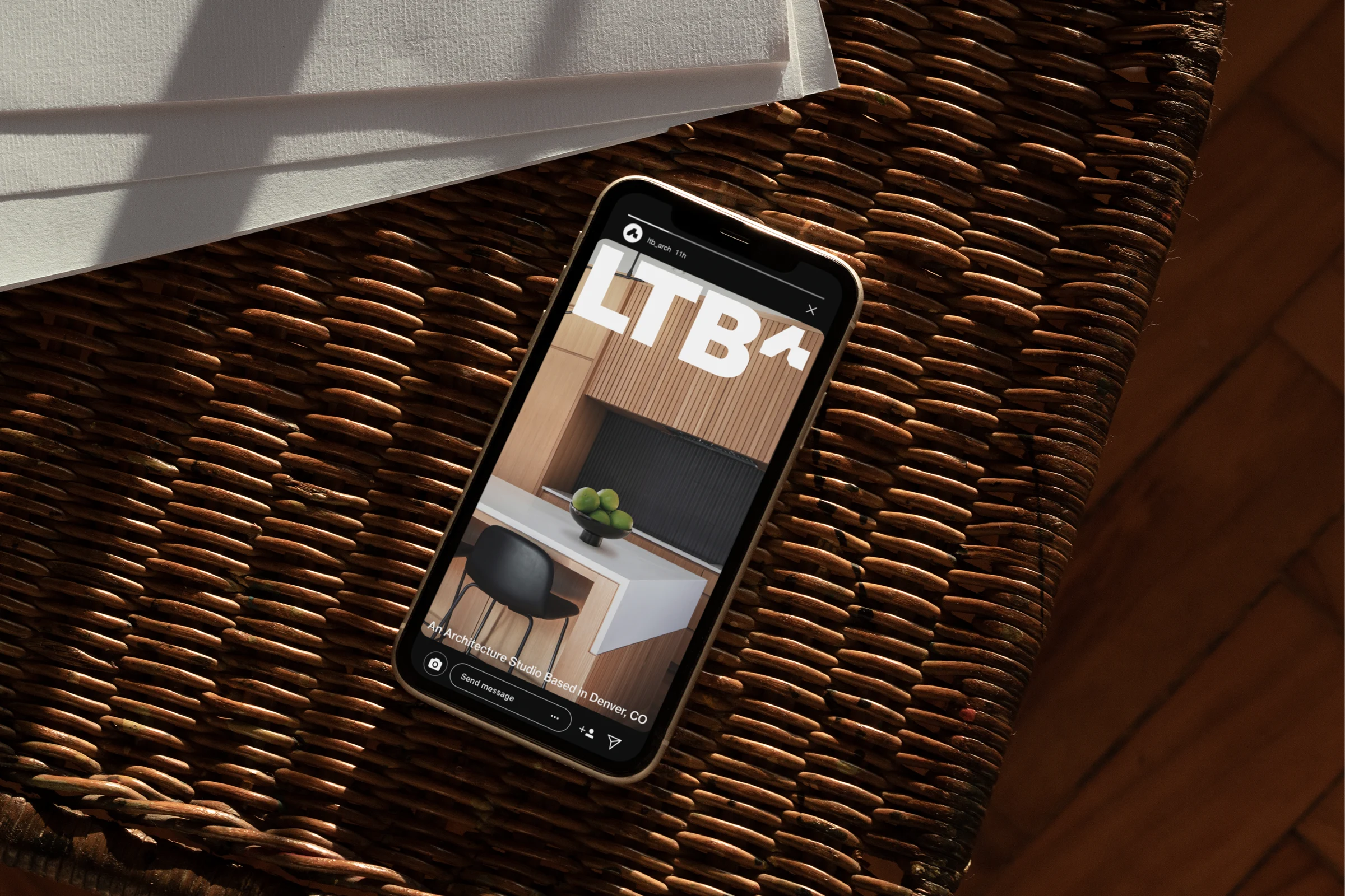 LTBa website concept displayed on a phone.